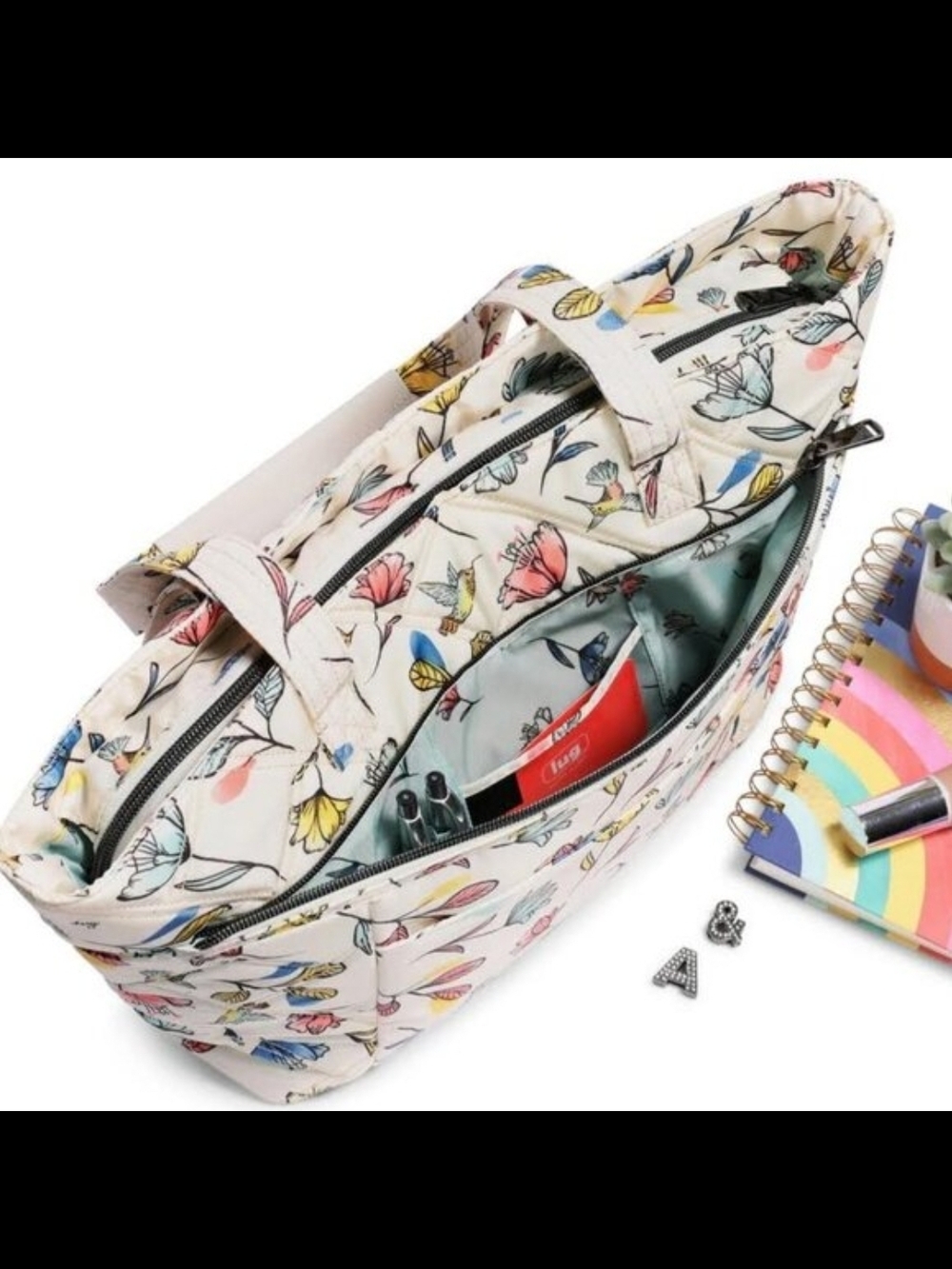 Lug Floral Print Tote Bag - Pink Multi 0035 - Picture 5 of 11